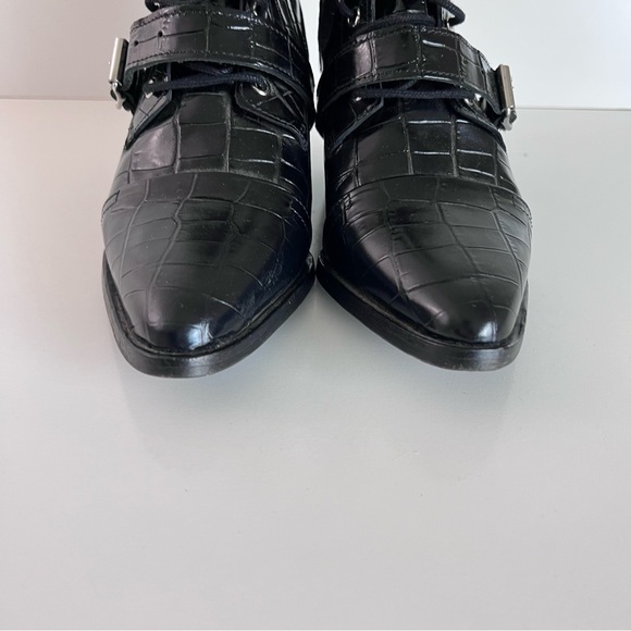 ALLSAINTS Women's Katy Croc-Embossed Boots - Picture 5 of 9
